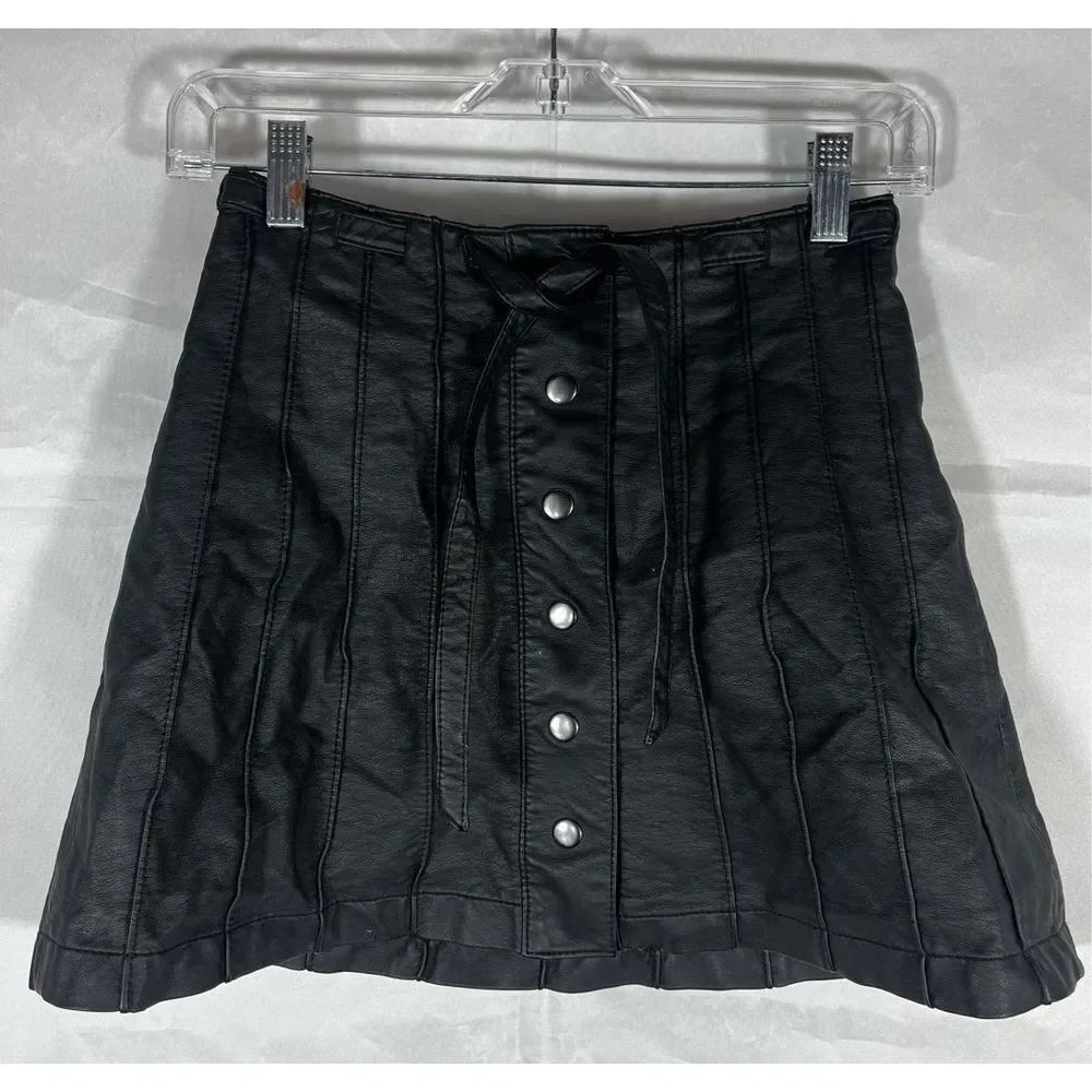 Free People faux vegan leather skirt